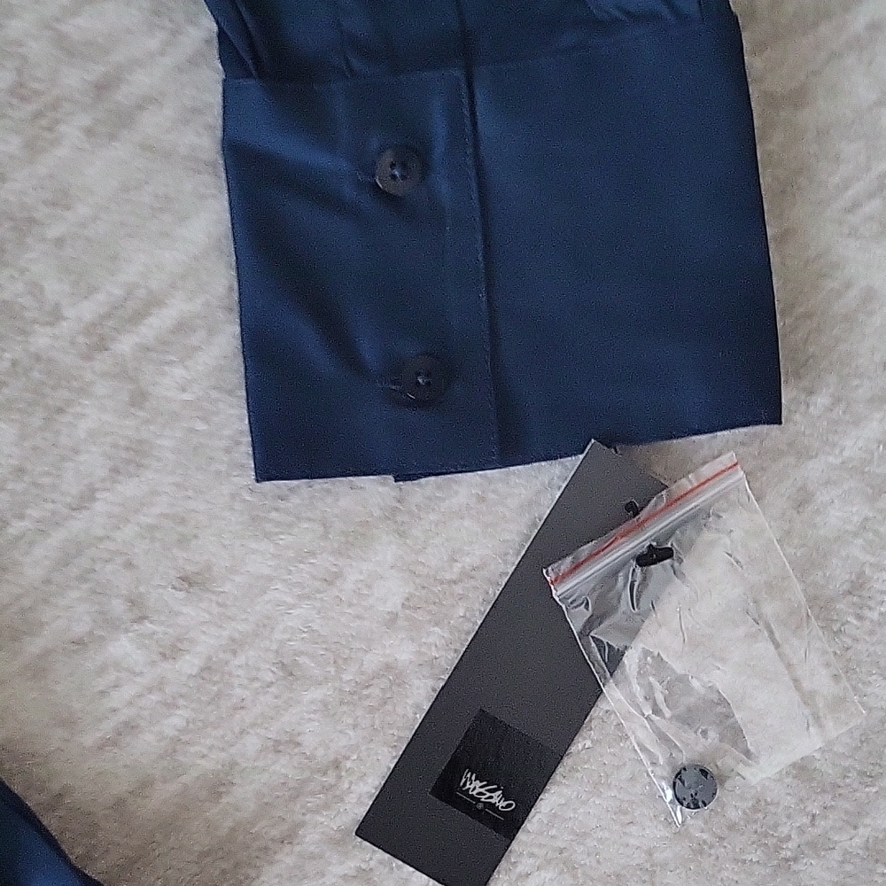Mossimo Supply Co. Navy Button-Down Shirt - Picture 3 of 3